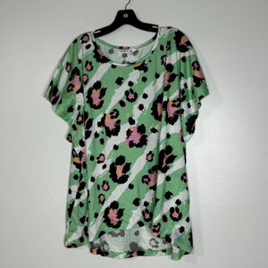 Studio Untold Green Animal Print Blouse